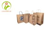 Custom Printed Your Own Logo White Brown Kraft Gift Craft Shopping Paper Bag