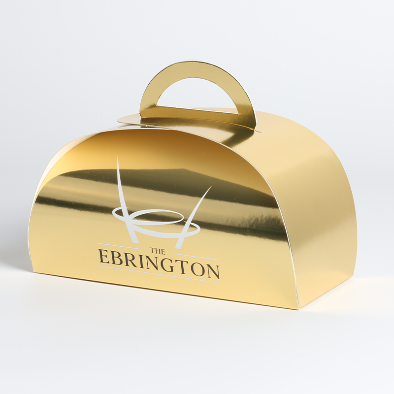Waterproof Gold Irregular Bread Food Box Custom Printing Tuck Top Paper Boxes for Cake