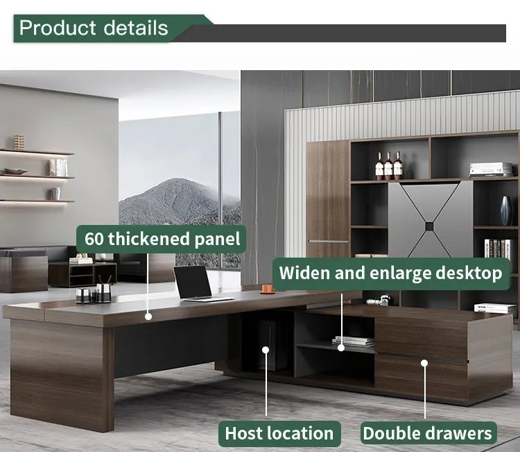 Luxury Boss Executive Wooden Modern Furniture Desk Office Table