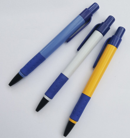 Fancy plastic ballpoint pens for promotion, blue refill, push type, Student pen advertising pens