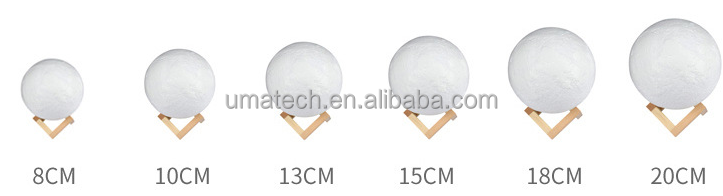 2021 Best Seller Good 3D Printing Moon Light Lamp with Switch Mode Remote Control