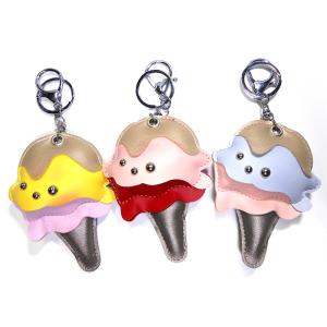 Quality Custom Ice Cream Promotional Leather Keyrings ROHS Approved wholesale