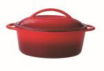 Enamel oval cast iron casserole