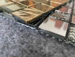 ISO13006 Mildewproof Decorative Mosaic Tiles Golden Sliver Metal Glazed Wall 6mm