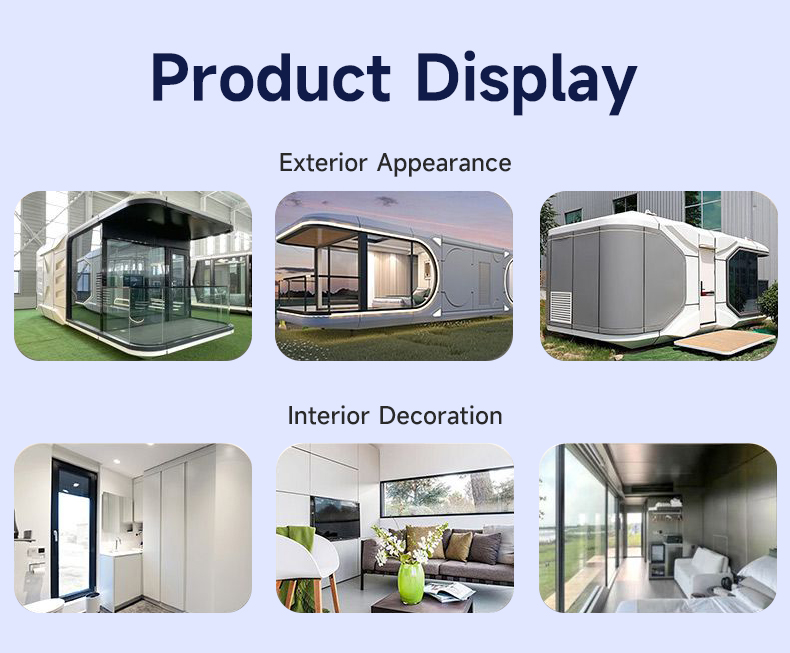 Aluminum Window Low-Carbon Energy Saving Modular Home Living Villa Capsule House Hotel Prefabricated Cabin With Furniture