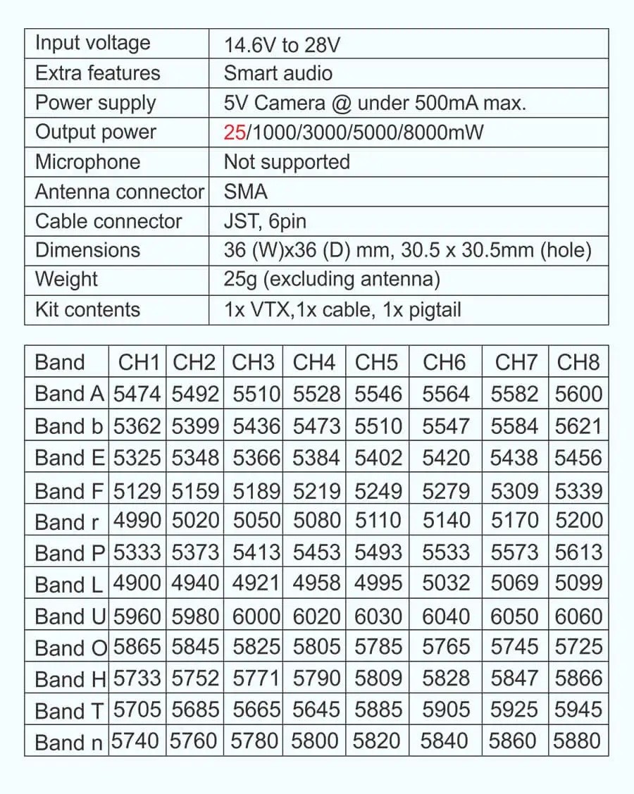 AKK 8W VTX 5.8G 8W Wireless Video Transmitter 8000mW FPV VTX Support Smart Audio for RC Drone FPV Racing