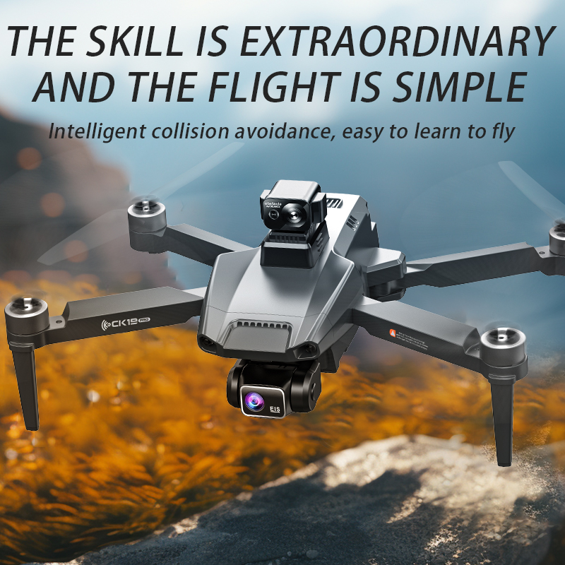 Ck19 Gps Rc Drone With Camera 360 Degree Obstacle Avoidance Drone Foldable Kids Beginner Flying Toy Mini Drone
