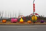 Traditional Festival Red Fabric Chinese Lanterns Outdoor Waterproof / Sunproof