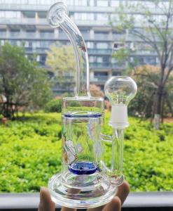 Quality 14.5mm Joint 8.2 Inch Water Pipe Rig Oil Borosilicate Glass Water Bongs With Glass Nail Dome wholesale