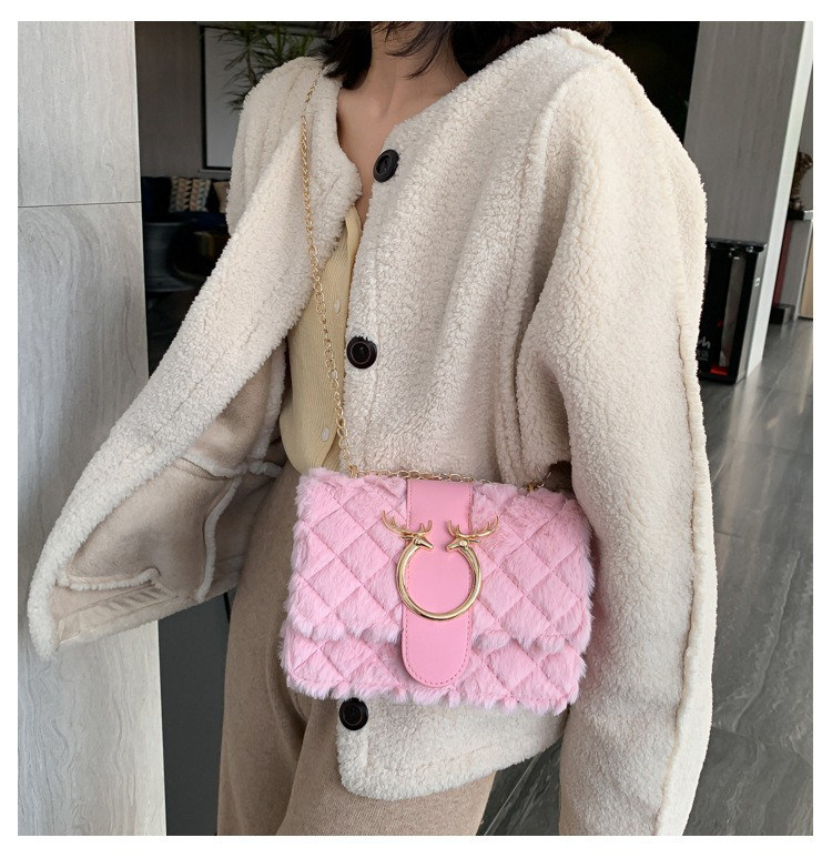 OEM 2024 Fashion Bolsos Luxury Mini Shoulder Messenger Hand Bags Plush Small Square Bag