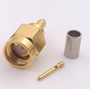 Quality Straight 50 Ohms Wifi Antenna Sma Connector Male Pin Crimp For RG 178 Cable wholesale