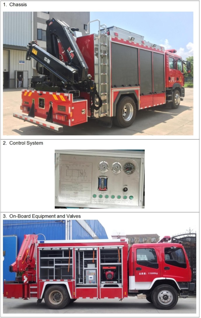 Howo Fire Fighting Light Rescue Fire Truck 228KW 4x2 With 5 Ton Crane