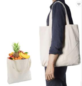 Quality 2022 Customized Totes With Logo Black Cotton Canvas Grocery Bags 230gsm wholesale