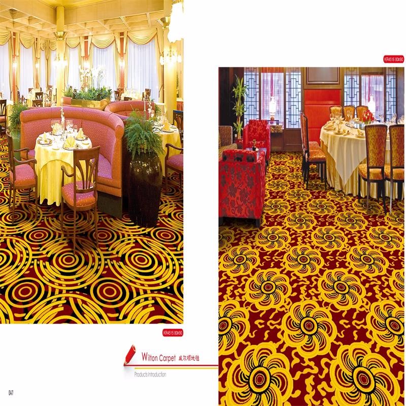 Cheaper yellow chrysanthemum pattern restaurant polypropylene carpet
