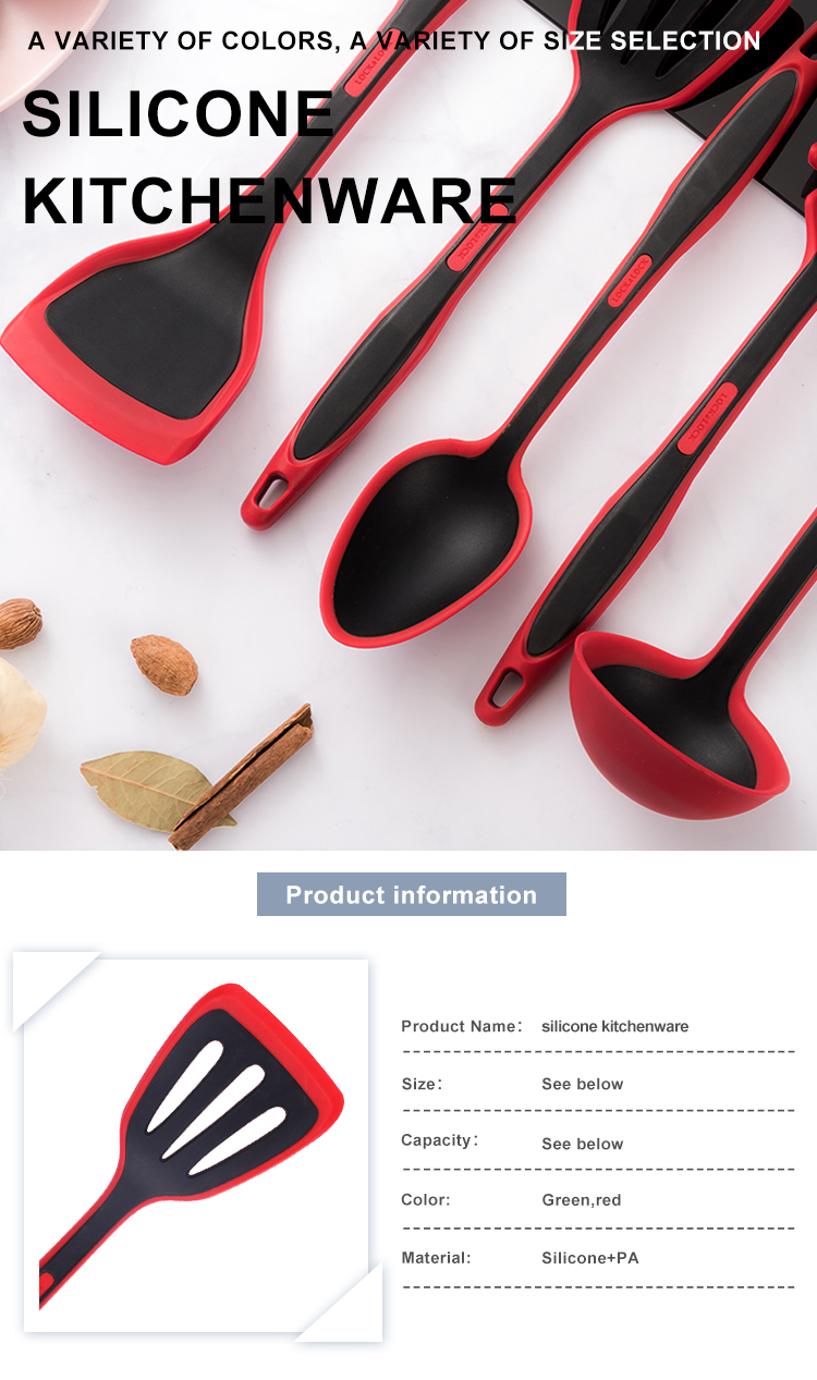 Wholesale Kitchen Utensil Silicone Non-Stick Nylon Slotted Turner Spatula