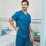 Solid Color Custom Logo Unisex Short Sleeve Scrubs Chlorine Bleaching Resistant