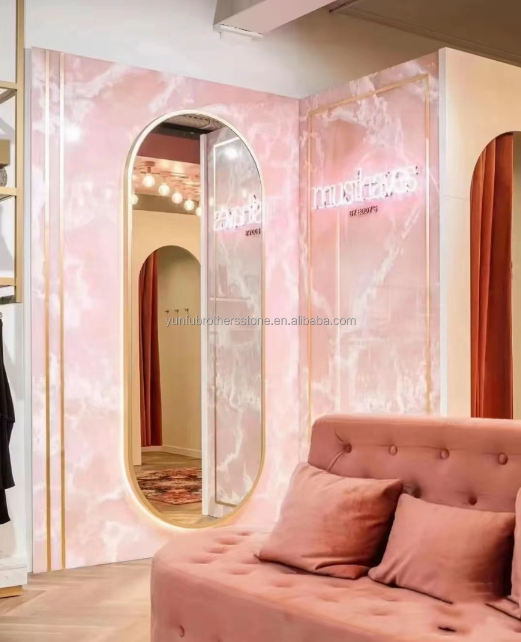 Matt Surface Finishing Modern Pink Onyx Stone for Table and Wall Application