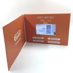 Advertising LCD Video Business Cards 350g Coated Paper / PCBA With Rechargeable