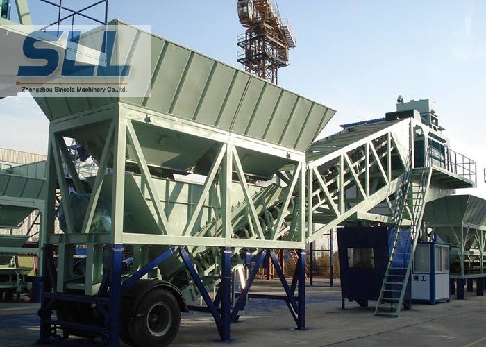 CE Approved Mobile Concrete Batching Plant Portable Space Saving 17.5T