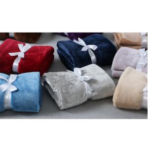 Quality 100 Polyester Microfiber Soft Flannel Blankets , Warm Plush Throws And Blankets wholesale