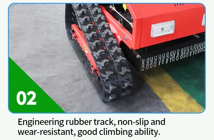 Rubber Crawler Auto Lawn Mower Robot Gasoline Self Propelled
