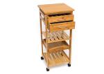 Hot Sale Bamboo Home Furniture Wooden Serving Storage Trolley Cart