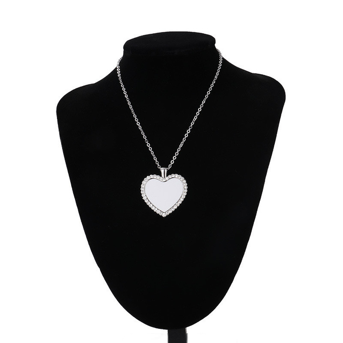 DIY Sublimation Necklace With Diamonds Blank Sublimation Metal Jewellery