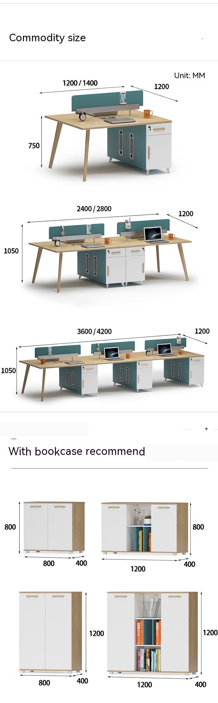 Commercial Furniture Modern Solid Wood Staff Desks and Chairs for Finance Workstation