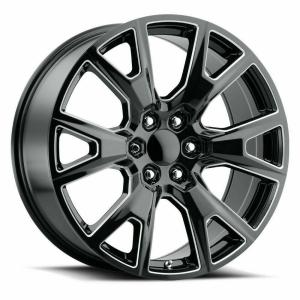 Quality 26 Chevrolet Replica Wheels Black Milled Rims Fit Yukon Sierra Tahoe Silverado wholesale