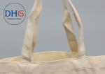Large Navy Natural Cotton Canvas Tote Bag Cross Stitching Handle Eco Friendly