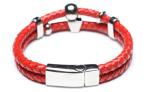 Leather Bracelet, Stainless Steel Clasp