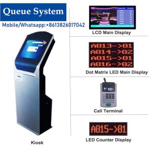 Quality Bank/Hospital/Clinic/Phamacy Wired and Wireless Touch Screen Ticket Dispenser Kiosk Queue System wholesale