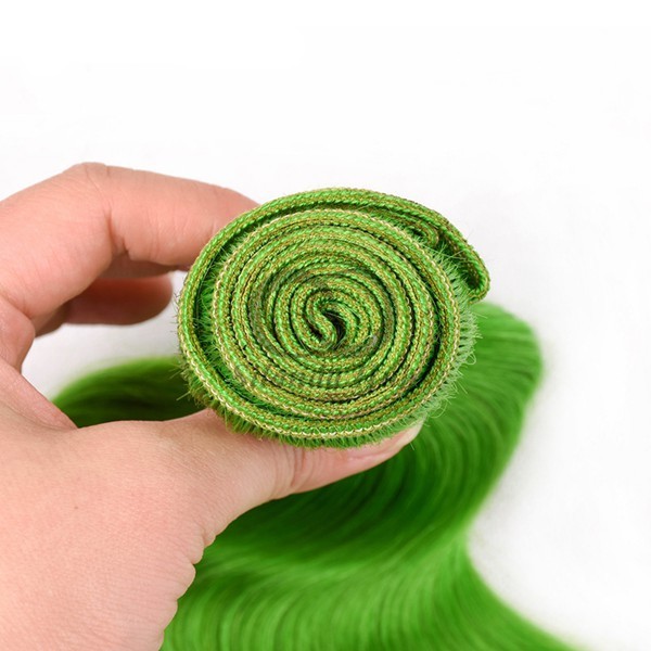 Green Body Wave Remy Human Hair Bundles Sew In Weave Bundles Brazilian Bundle Deals