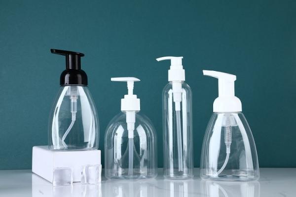 Cheap Transparent shampoo bottle，hand wash bottle ,empty plastic spray bottle with pump , with different shape for sale