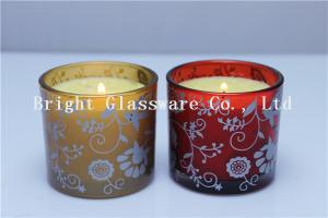 Quality Glass Candle Holder With Wax , Candle Jar With Lid Cover wholesale
