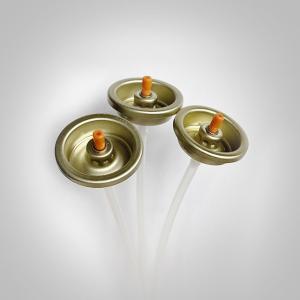 China Golden Lacquered Tinplate Aerosol Can Valve For Car Care Foam Cleaner Tin Cans on sale