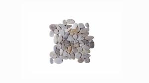 Quality Smooth Cut Grey Pebble Floor Tiles Interlocking For Showers Bathroom wholesale
