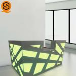 Waterproof Repairable Salon Reception Desk OEM Artificial Stone GMC Durable