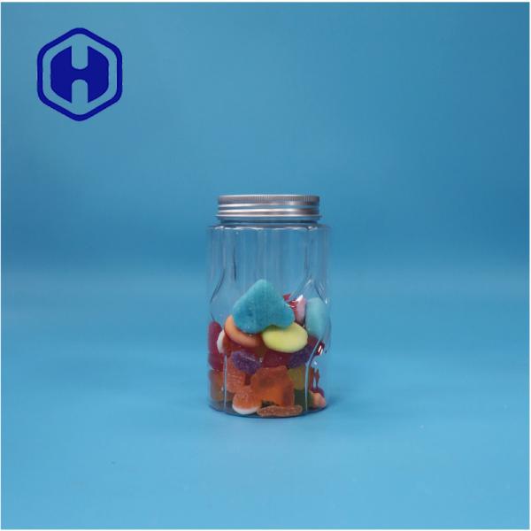 Transparent Round Plastic PET Mint Candies Sugar Food Grade Jar Aluminium Top