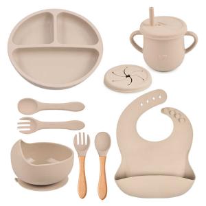 Quality FDA Baby Silicone Feeding Set 200ml Silicone Tableware Set wholesale