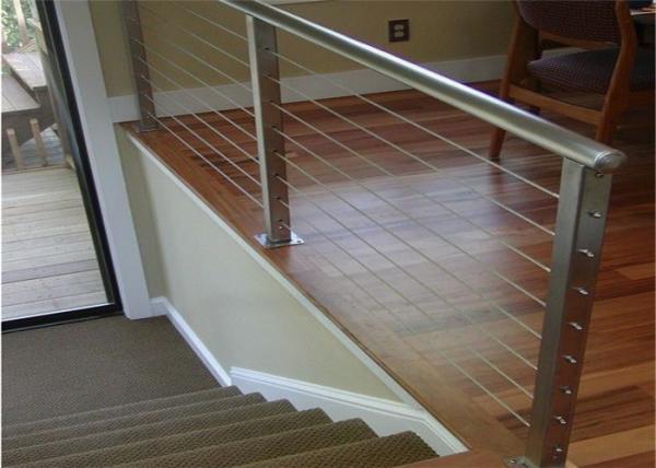 DIY Wire Rope Stainless Steel Stair Balustrade Outdoor / Indoor With SS Wire