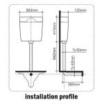 Toilet Water Cistern Wall Hung Water Tank With Flush Valve Fittings From China