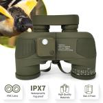 Adults Marine Military 20x50 Binoculars Waterproof With Rangefinder Compass BAK4