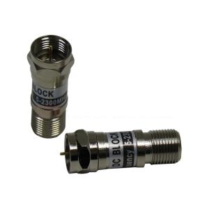 Quality 75 Ohms 2300MHz Satellite DC Block Brass Housing Nickel Plated wholesale