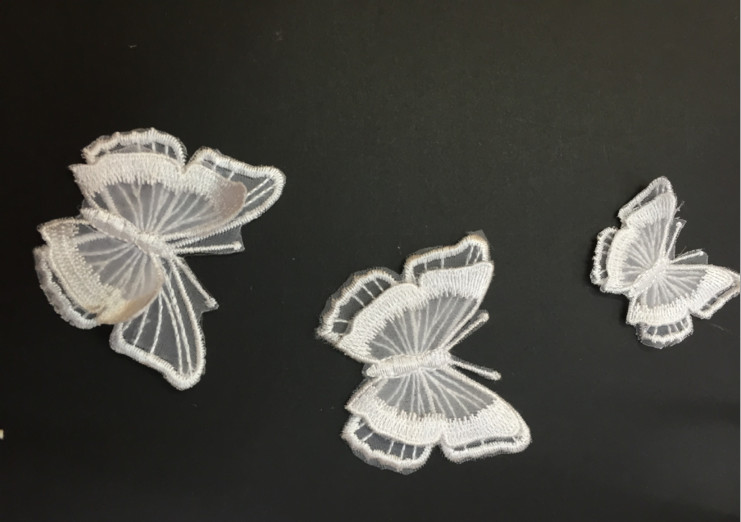 Garment Accessories Butterfly Embroidery Sequin Applique with Different Color