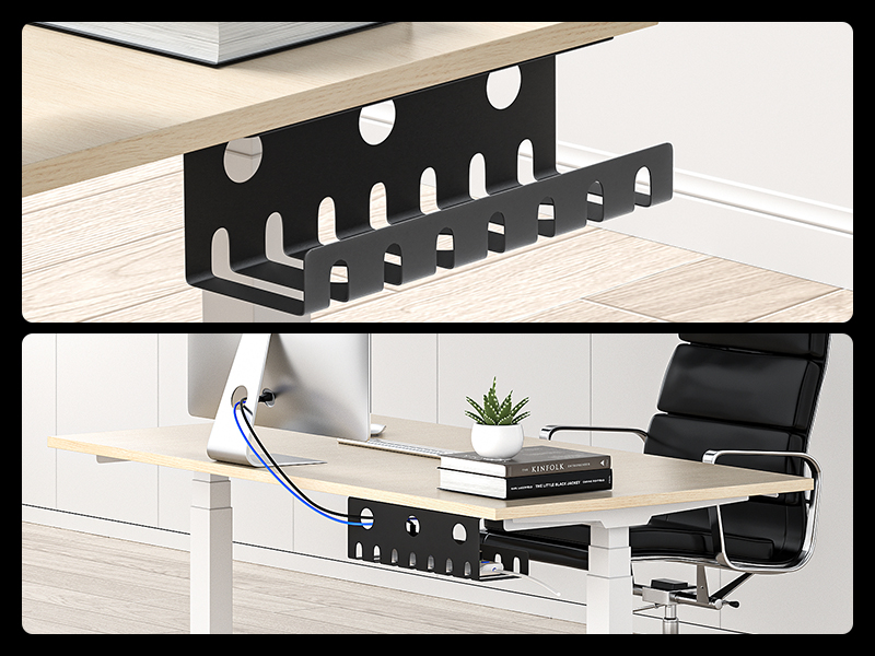 17 inch Carbon Steel Under Desk Cable Management Tray for Sustainable Wire Management