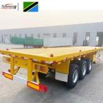 Customized Shipping Container Semi Trailer , 3 Axles 40 Ft Used Flatbed Semi