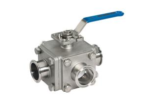 Quality DN10 AISI 304 Stainless Steel Sanitary Valves - Three Way Ball Valve wholesale
