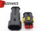 2 Way Male Female Tyco AMP Connectors 282104-1 282080-1 Black Color