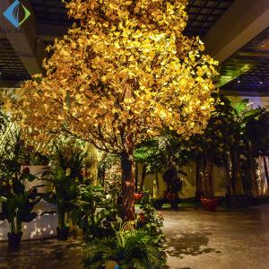 Quality Restaurant Decoration Yellow Ginkgo Tree Silk Fabric Material 5-10 Years Life Time wholesale
